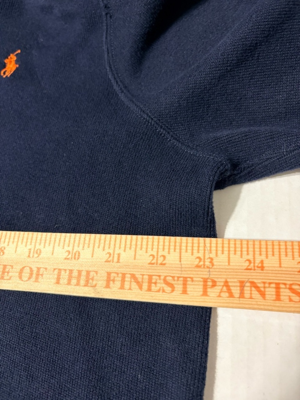 Polo Ralph Lauren Navy Shawl-Collar Sweater‎ with Orange Pony Logo XL Very Soft - Picture 11 of 14